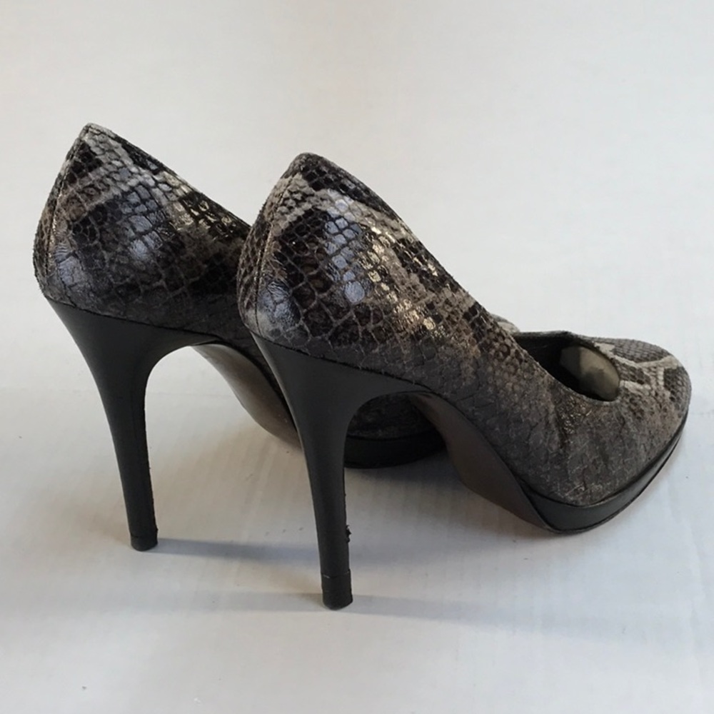 Stuart Weitzman Gray Black Python Embossed Dolly … - image 7